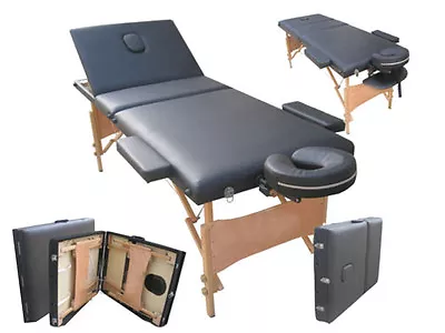 £89.99 • Buy Black Massage Beauty Bed Table Couch 3 Way Adjustable Portable Folding Therapy