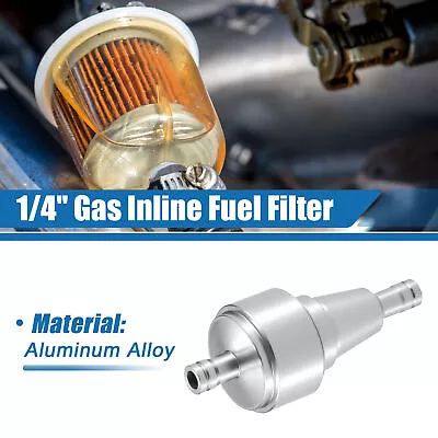 Universal Gas Inline Fuel Filter 6mm OD Gasoline Filter For ATV Silver Tone • $8.45