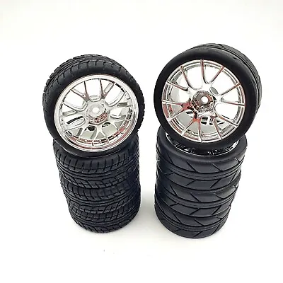 1/10 RC Car Wheels & Tyres BBS / Rota / Work Emotion Alloy Style Tamiya & FTX • £10.99