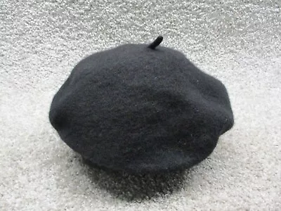 Vintage Black Beret Hat Soft Wool Classic Classy Adult Large Extra Large 22  • $14.99