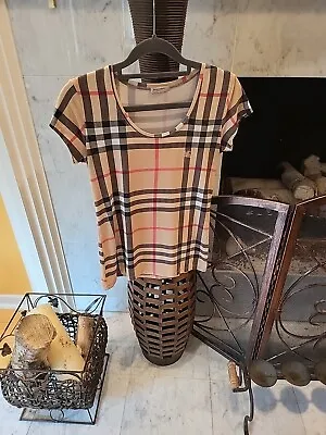 £39.32 • Buy Women's Burberry Short Sleeve Top T Shirt Nova Check Size Large Brown Fitted 