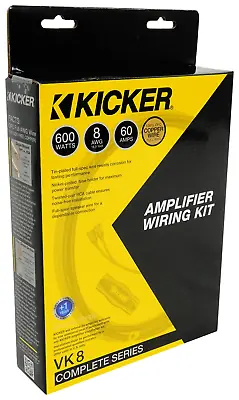 NEW KICKER  AMP KIT 8 Gauge Amp Kit Amplifier Install Wiring Complete 8 AWG Wire • $49.99