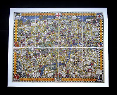 REPRODUCTION 12.90  X 10.25  PRINT OF AN ORIGINAL 1915 OVERGROUND MAP OF LONDON • $9.94