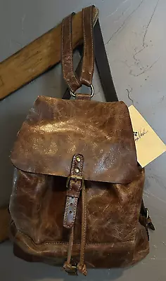 Patricia Nash Atrani Backpack Vintage Distressed Italian Leather Bag Brown • $79.99