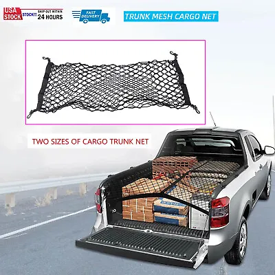 Black Highly Elastic Cargo Net For Chevrolet Silverado Pickup Truck Bed 110x40cm • $11.99