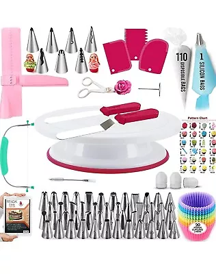 £19.50 • Buy 200 Pcs Cake Decorating Set Kit -Cake Turntable Leveller-24... 