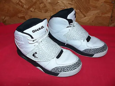 Mens Size 6 Shaq Basketball Shoes Shaquille ONeal High Top White Tennis Athletic • $22.95