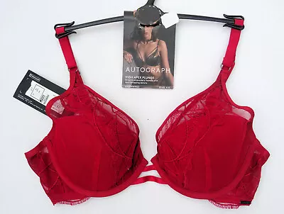 M & S Autograph  High Apex  Plunge  Padded Bra  Cherry Red  Marks Spencer • £8.99