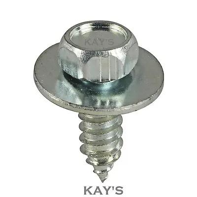 SELF TAPPING SCREWS HEXAGON HEAD WITH CAPTIVE WASHER ZINC PLATED 6mm X 19mm SEMS • £3.53