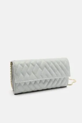 ZARA QUILTED Clutch Crossbody Bag (Sky Blue) W/Interior Compartments Brand New • £29