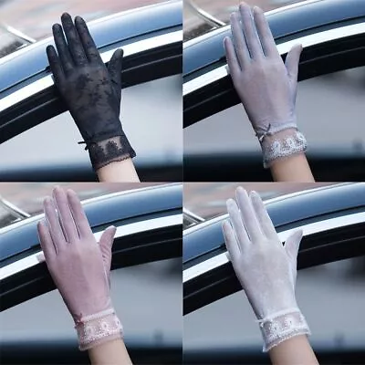 £6.10 • Buy Screen Lace Women Lady Ice Silk Sun Gloves Sunscreen Gloves Driving Mittens