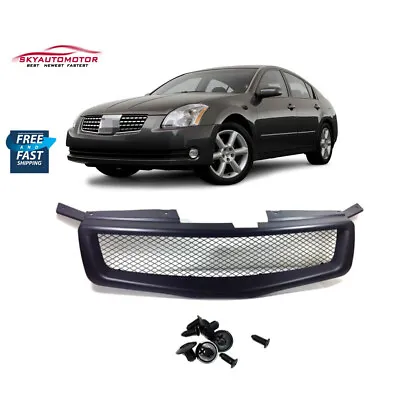 Fit 2004-2006 Nissan Maxima Front Bumper Upper Black ABS Grill Mesh Style • $74.89