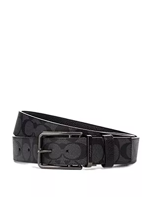 COACH Double Bar Buckle Cut-To-Size Reversible Belt 38mm For Men Black Color • $62.10