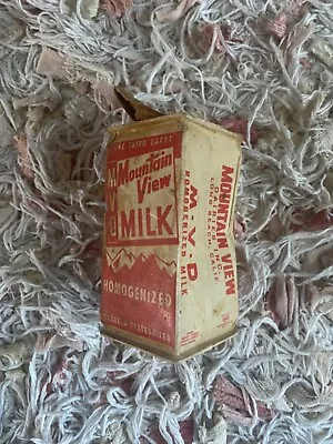 Mountain View Dairies Long Beach California Carton Milk Container Dairy 1/3 Q • $24.99