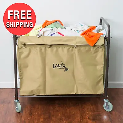 Commercial Heavy-Duty Metal Frame Laundry Trash Cart Large Canvas Bag 12 Bushel  • $129.01