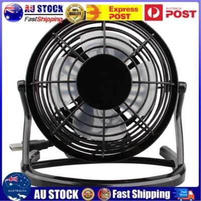 $11.59 • Buy 4 Inch Mini Cooling Fan 4-Blade USB Desk Coolers Quiet For Summer (Black)