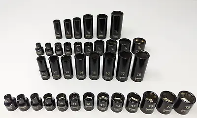 Genuine DeWalt 3/8  Drive Black Chrome 37pc Socket Set Metric/SAE Standard/Deep • $48.99