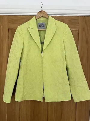 Versace Jeans Couture Lime Green Ladies Textured Print Blazer/Jacket Size Uk 10 • $56.82