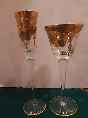 2 Vintage MURANO VENEXIA STEM GLASSES • $180