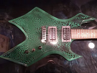 B.C. Rich Warlock 2002 - Green And Black Crackle • $600