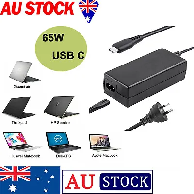 65W Universal USB-C Type-C AC Adapter Laptop PD Power Supply Charger Cable Cord • $20.98