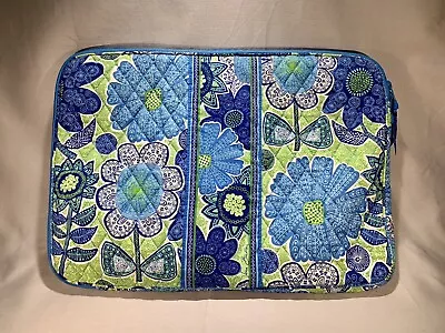 Vera Bradley Laptop Sleeve Doodle Daisy Blue Green 17”x12” Retired HTF EUC • $24.99