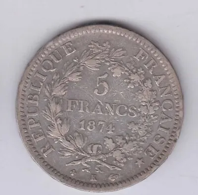 FRANCE IIIe République - 5 Francs Silver 1874K (fra1793) • $24