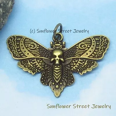 Death Head Moth Charm Pendant Bronze Death's Head Hawk Moth Hawkmoth Butterfly • $11.99