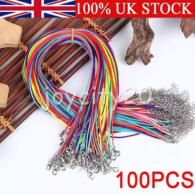 High Quality 100X Necklace Lobster Clasp Rope Cord String For Pendants • £10.83