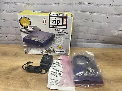 IOmega Zip 100 External Drive PC Parallel Port Back Up Model 11035- NOS • $89.99