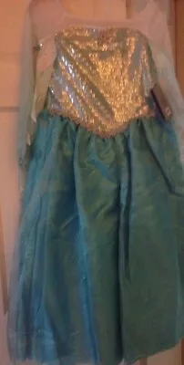 Disney Store Authentic FROZEN Snow Queen Elsa Costume Size 9/10 Dress Tiara NEW • $74.99