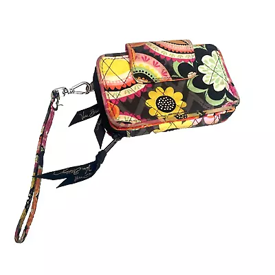 Vera Bradley Pink Yellow Floral Wristlet Wallet Change Purse Small Size • $10.28