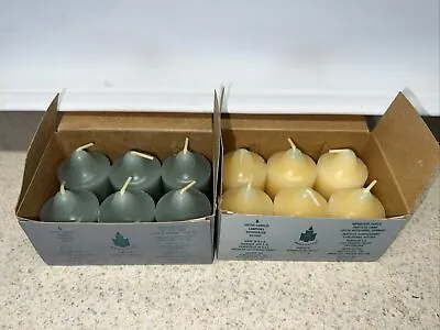 Lot Of 12 Partylite Votive Candles 6 Green 6 Yellow NIB • $14.99