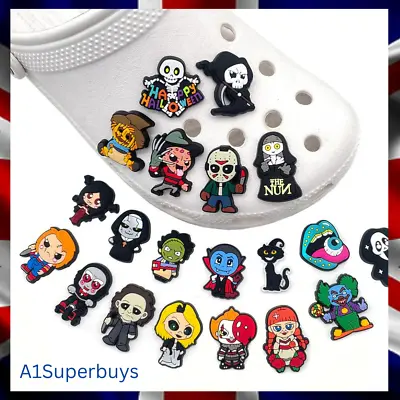 £1.69 • Buy Shoe Charms For Crocs / Shoes - PVC Rubber - Horror - Scary - Halloween Cartoon