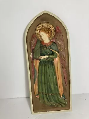 Vintage 1970’s Florentine Angel Wall Plaques Ibis & Orchard Designs Resin 10”x4” • $14