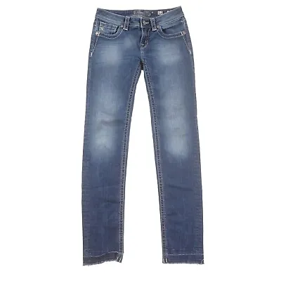 Miss Me Skinny Blue Jeans Kids Girls 12 Cut-Offs • $17.99