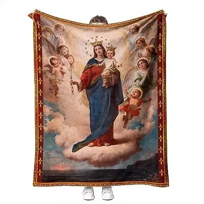 Virgin Mary Blanket Microfiber Our Lady Of Guadalupe Throw Blanket Warm Cozy ... • $36.53