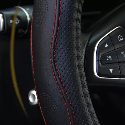 $9.99 • Buy PU Leather Car Steering Wheel Cover Good Grip Car Accessories For 15 /37-38CM US