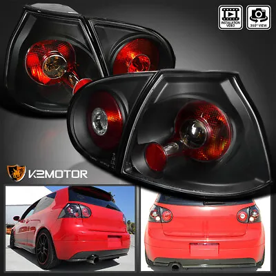 $97.38 • Buy Black Fits 2006-2009 Volkswagen Golf GTI MK5 Tail Lights Brake Lamps Left+Right
