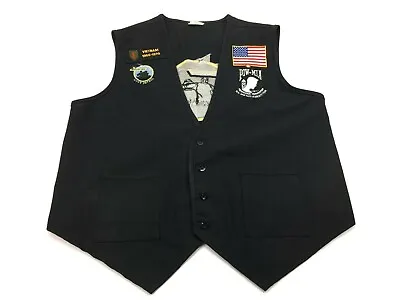 Vietnam Vets For Vets Vest Mens XL Lost Patrol POW MIA Patches Black • $20.99