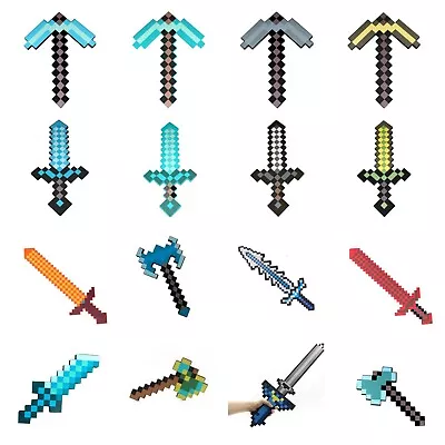$13.99 • Buy Premium Minecraft Foam Sword Pickaxe Kids Toy Xmas Gift Steve Armor Cosplay