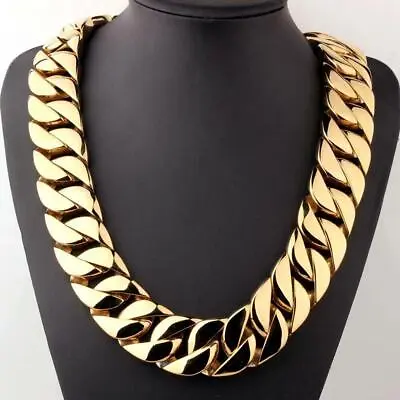 Heavy Big 24mm/32mm Silver Color/Gold Plated Cuban Link Chain Necklace Jewelry • $34