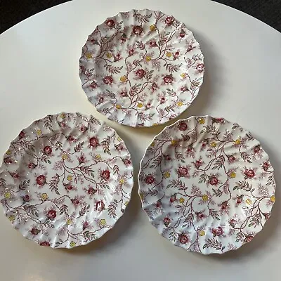 Set Of 3 Copeland Spode Porcelain Rosebud Chintz Salad Dessert Plates Chipped • $19.99