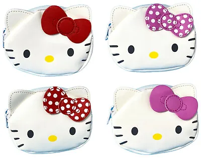Hello Kitty Coin Purse Faux Leather Embroidered Cat White Wallet Holder Kawaii  • £4.99
