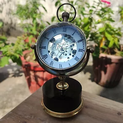 Lot Of 5 Antique Brass Desk Clock Mechanical Style Vintage Table Top Decorative • $130.95