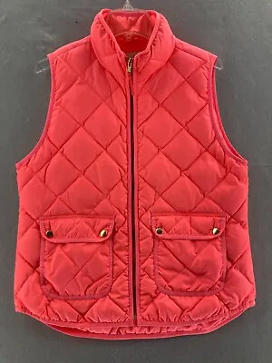 J Crew Quilted Puffer Vest Womens Large Pink Down • $16.99