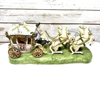 Capodimonte Neapolitan Armani Victorian Horse Drawn Carriage Blue Crown Mark • $399.97