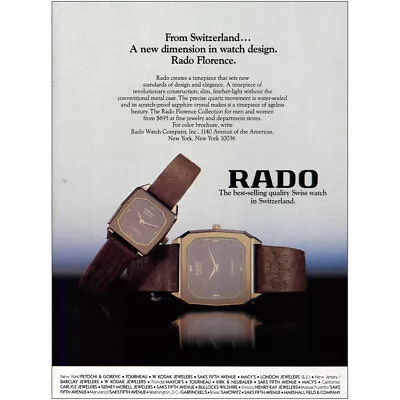 1984 Rado Florence: Switzerland New Dimension Vintage Print Ad • £7.13