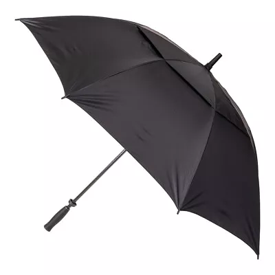 Clifton Windpro Golf 136cm Manual Open Windproof UPF50+ UV Umbrella Black/Silver • $59