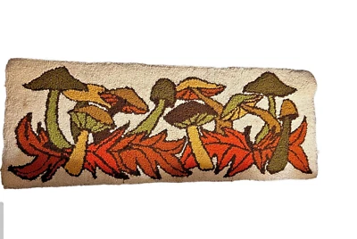 Vintage 70’s Mushroom Rug Size 50 X 18 Multicolored • $59.50